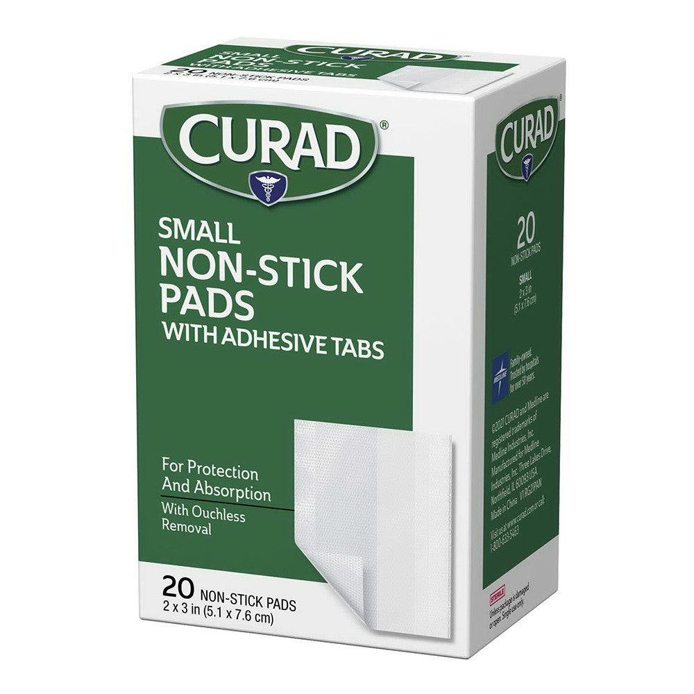 Curad Telfa Non-Stick Pads With Adhesive, Ouchless, 2 Inches X 3 Inches, 20 Ea